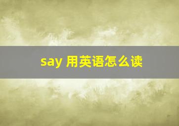 say 用英语怎么读